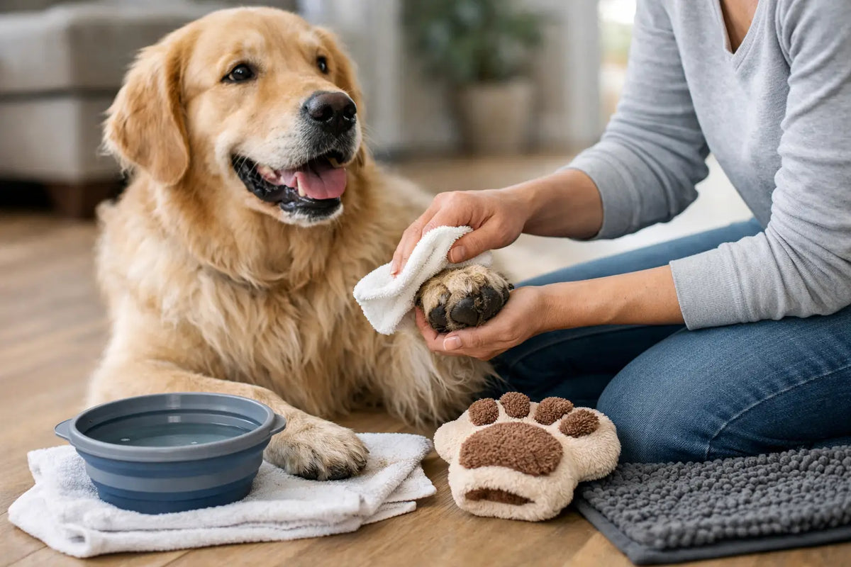 How to Clean Dog Paws Indoors Without the Mess