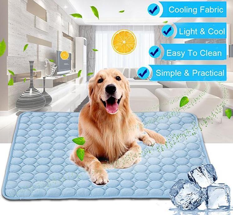 Ice Silk Self-Cooling Pet Mat for Dogs & Cats – Summer Cooling Pad
