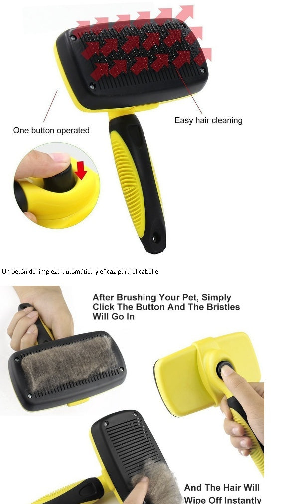 Self-Cleaning Retractable Pet Brush – Deshedding Comb for Dogs & Cats