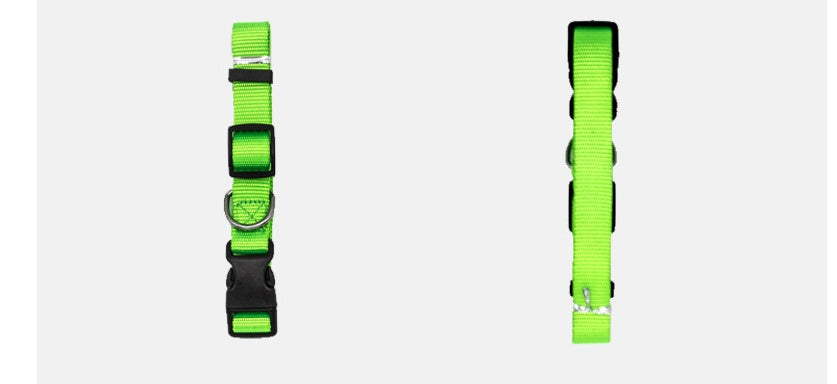 Soft Nylon Pet Collar for Dogs & Cats – Adjustable | Sizes XS–L | 5 Colors