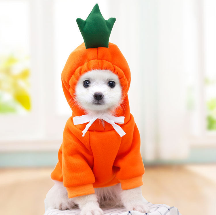 Cute Fruit Dog Hoodie – Warm Fleece Sweater for Small Dogs & Cats