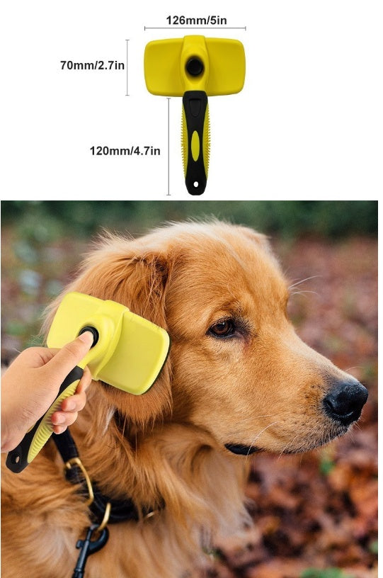 Self-Cleaning Retractable Pet Brush – Deshedding Comb for Dogs & Cats