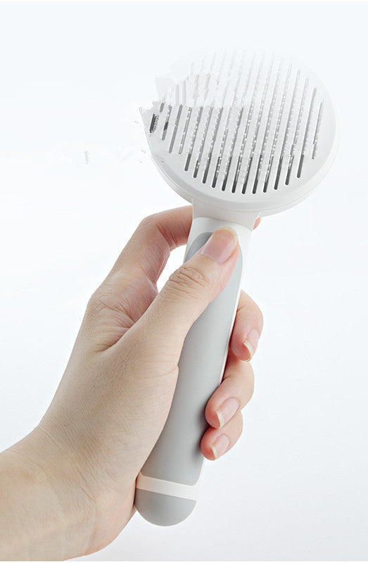 Self-Cleaning Pet Grooming Comb – 135° Stainless Steel Pins | Detangle & Deshed Dogs & Cats