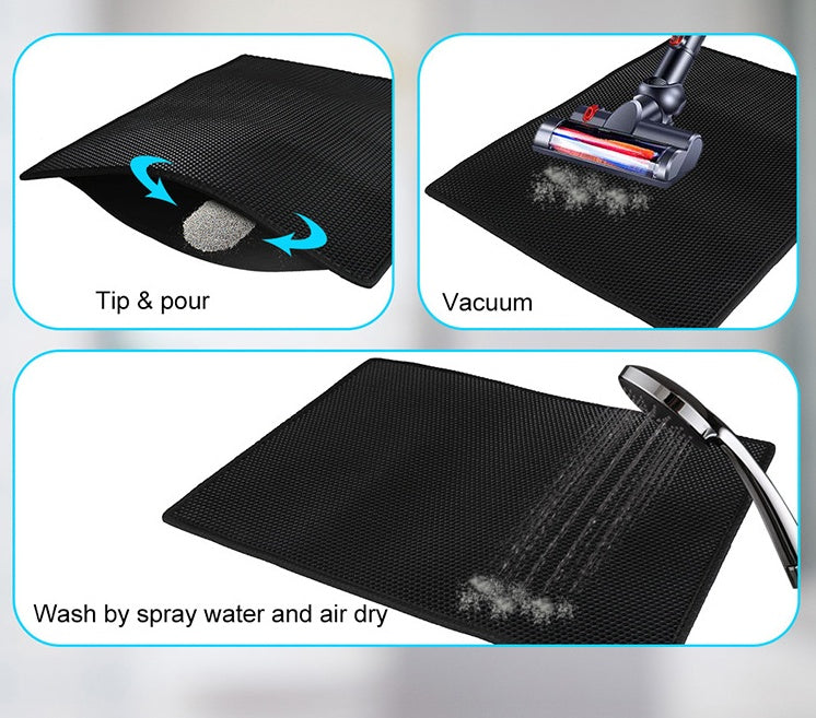 Honeycomb Cat Litter Mat – Waterproof, Double-Layer Litter Trapper
