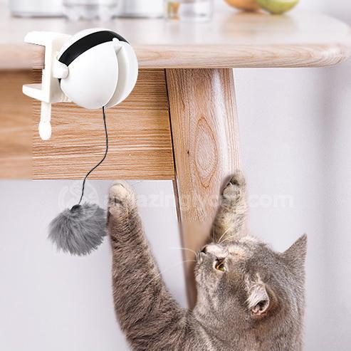 Electric Interactive Cat Toy with Fur Ball & Rope – Auto Motion Teaser for Indoor Cats