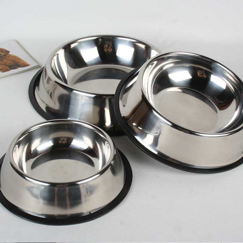 Non-Slip Stainless Steel Pet Bowl for Dogs & Cats – Food & Water | 6 Sizes