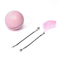 LED Auto-Rolling Cat Toy Ball – USB Rechargeable with Catnip & Feathers