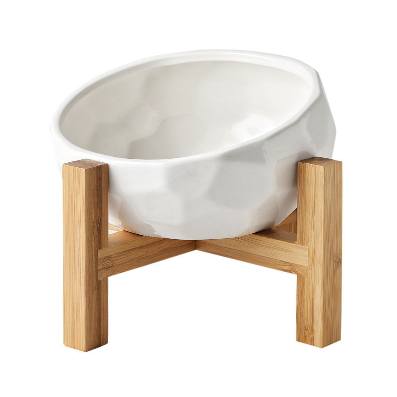 Oblique Mouth Elevated Pet Bowl – Ergonomic Cat & Dog Food Bowl