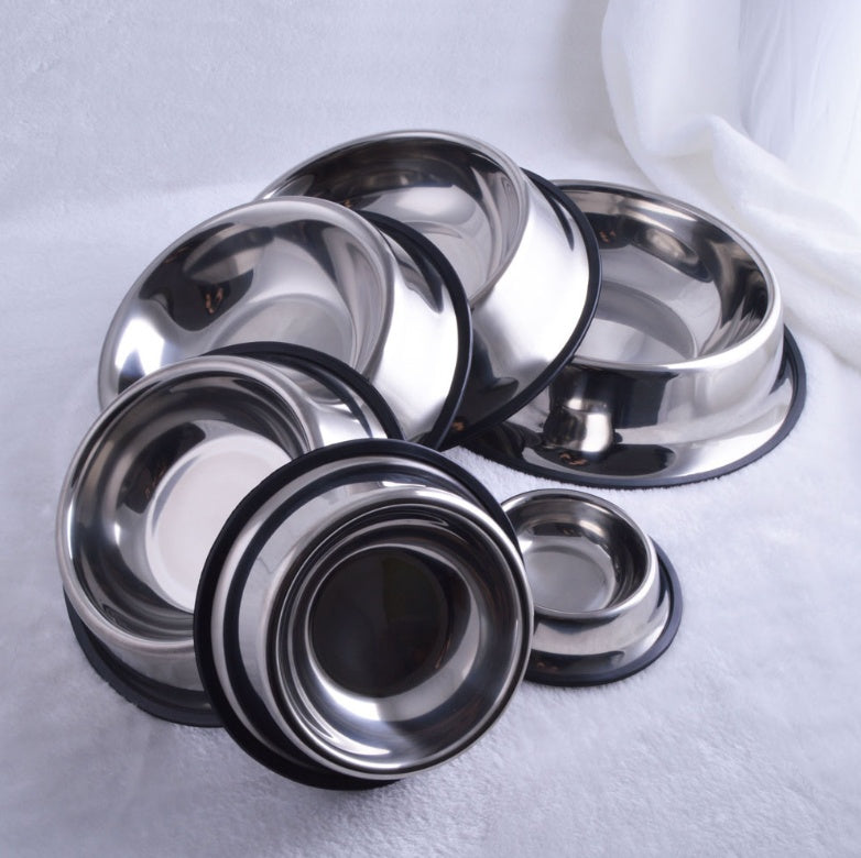 Non-Slip Stainless Steel Pet Bowl for Dogs & Cats – Food & Water | 6 Sizes