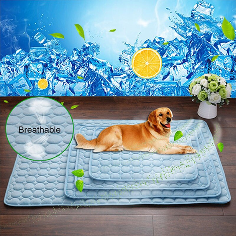 Ice Silk Self-Cooling Pet Mat for Dogs & Cats – Summer Cooling Pad