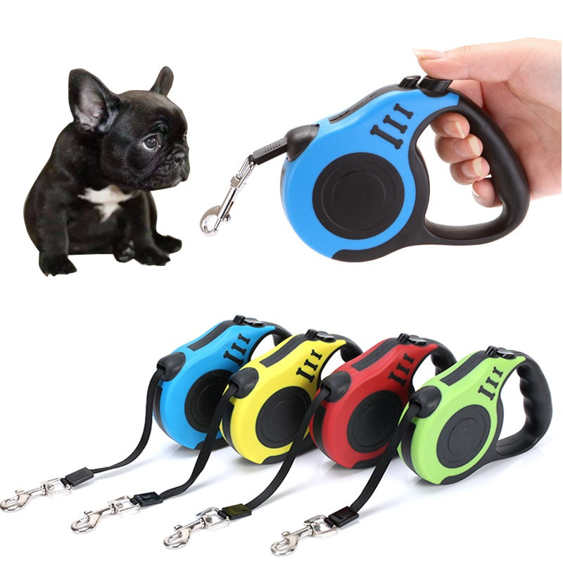 Retractable Dog Leash with One-Hand Brake – 3m & 5m | For Dogs Up to 15kg