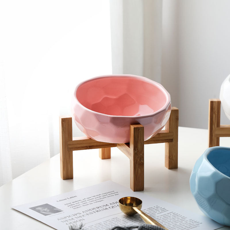 Oblique Mouth Elevated Pet Bowl – Ergonomic Cat & Dog Food Bowl