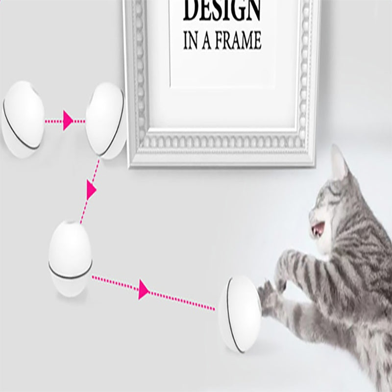 LED Auto-Rolling Cat Toy Ball – USB Rechargeable with Catnip & Feathers