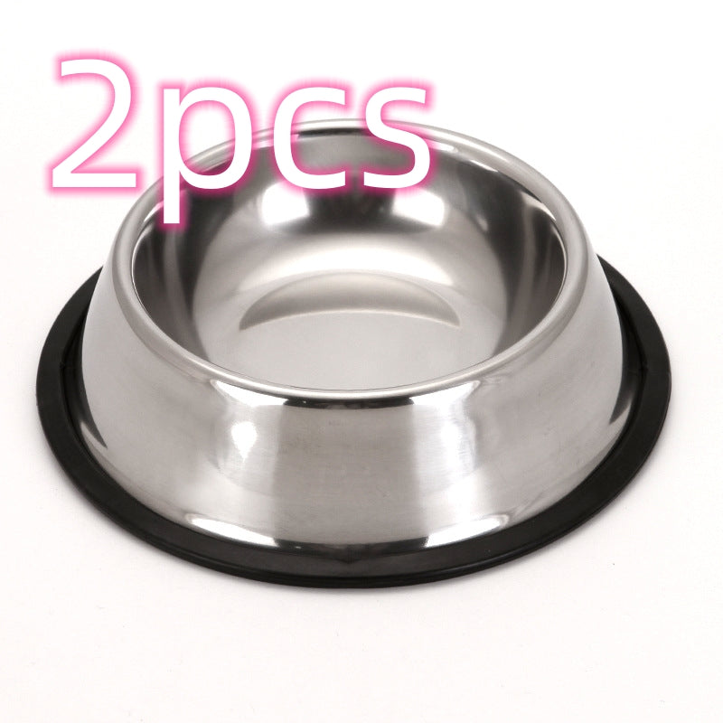 Non-Slip Stainless Steel Pet Bowl for Dogs & Cats – Food & Water | 6 Sizes
