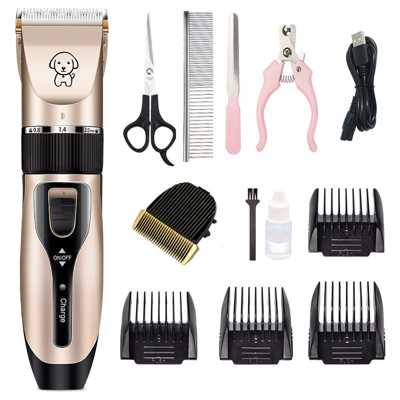 Professional Pet Hair Clipper & Grooming Kit – Titanium Ceramic Blade | 90-Min Battery | Dogs & Cats