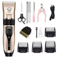 Professional Pet Hair Clipper & Grooming Kit – Titanium Ceramic Blade | 90-Min Battery | Dogs & Cats