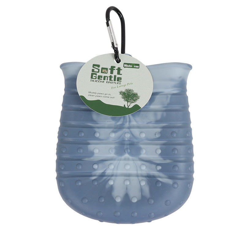 2-in-1 Dog Paw Cleaner & Grooming Brush Cup – Portable Pet Foot Washer