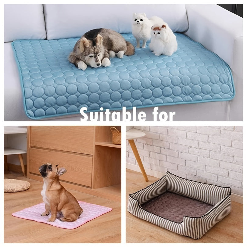 Pet Cooling Mat for Dogs & Cats – Ice Silk Summer Pad | S, M, XL | Multiple Colors