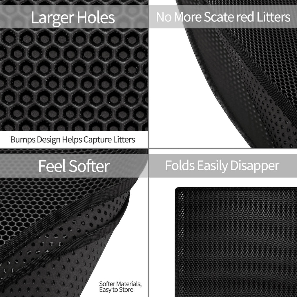 Honeycomb Cat Litter Trapping Mat – Double Layer Waterproof & Non-Slip EVA | 24x15"