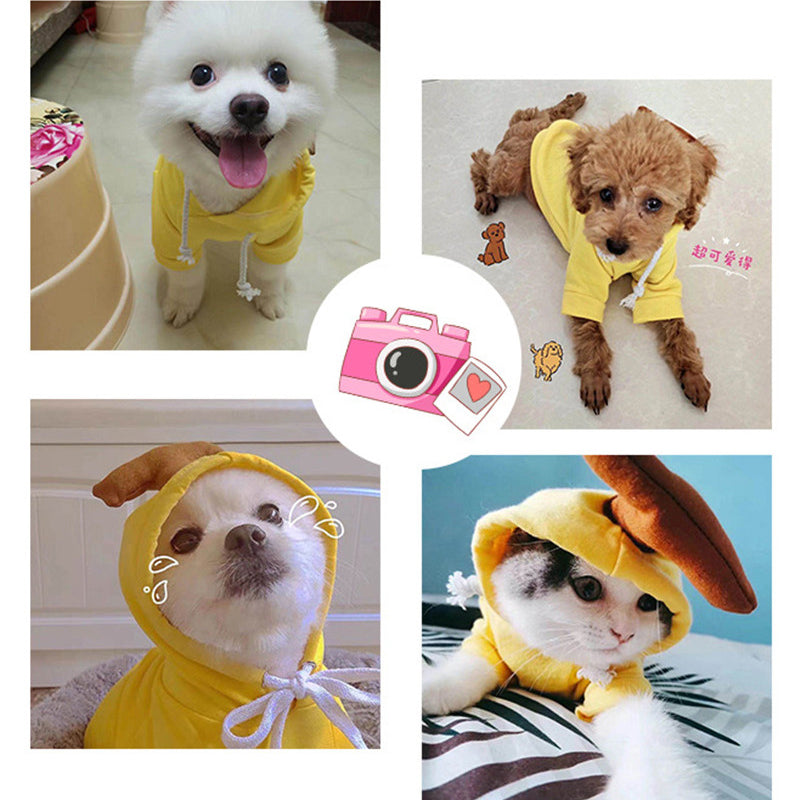 Cute Fruit Dog Hoodie – Warm Fleece Sweater for Small Dogs & Cats