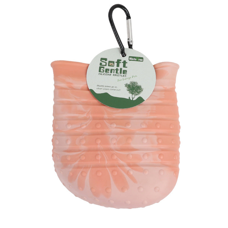 2-in-1 Dog Paw Cleaner & Grooming Brush Cup – Portable Pet Foot Washer