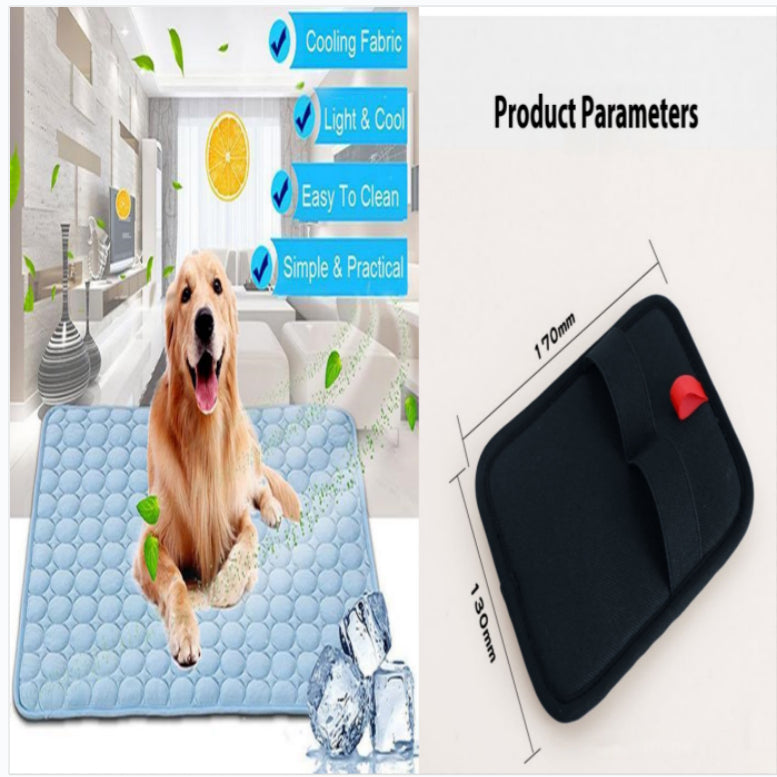 Ice Silk Self-Cooling Pet Mat for Dogs & Cats – Summer Cooling Pad