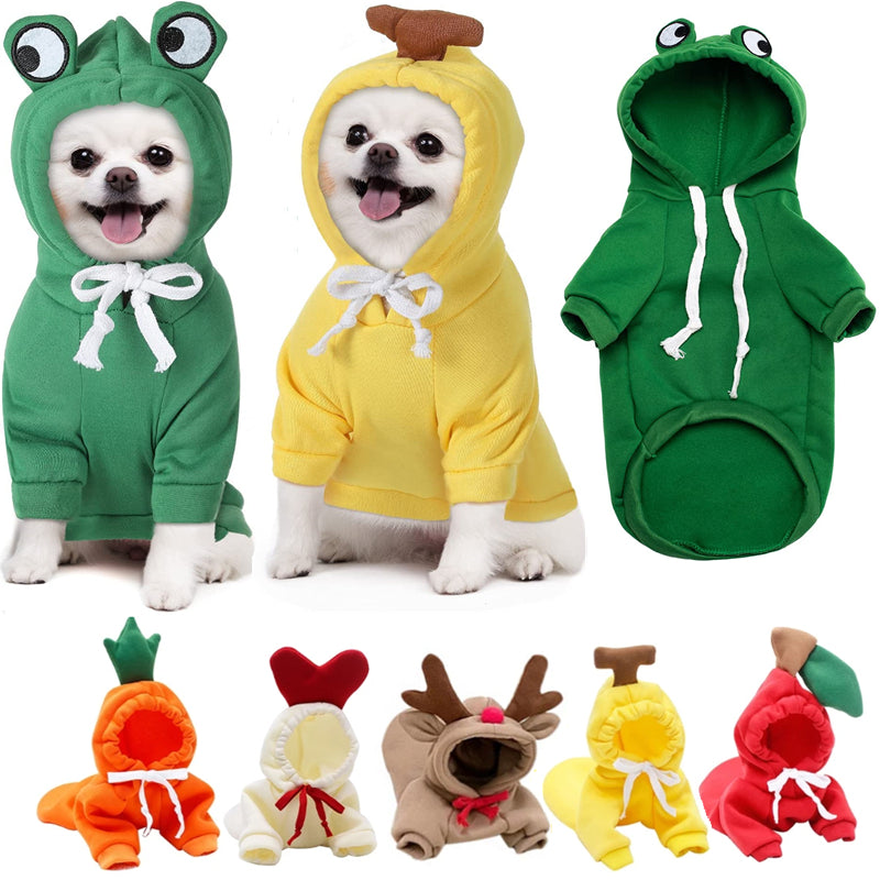 Cute Fruit Dog Hoodie – Warm Fleece Sweater for Small Dogs & Cats