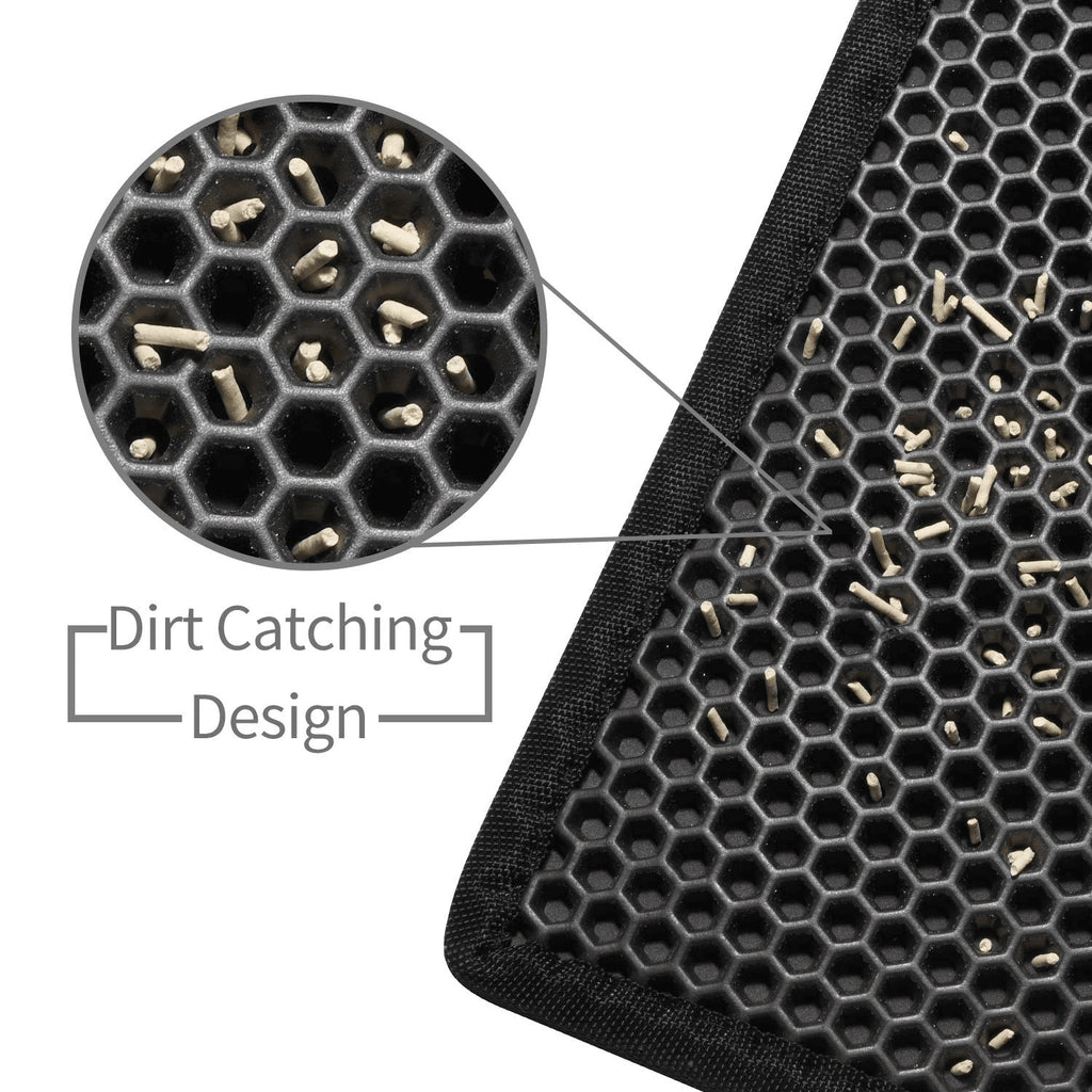 Honeycomb Cat Litter Trapping Mat – Double Layer Waterproof & Non-Slip EVA | 24x15"