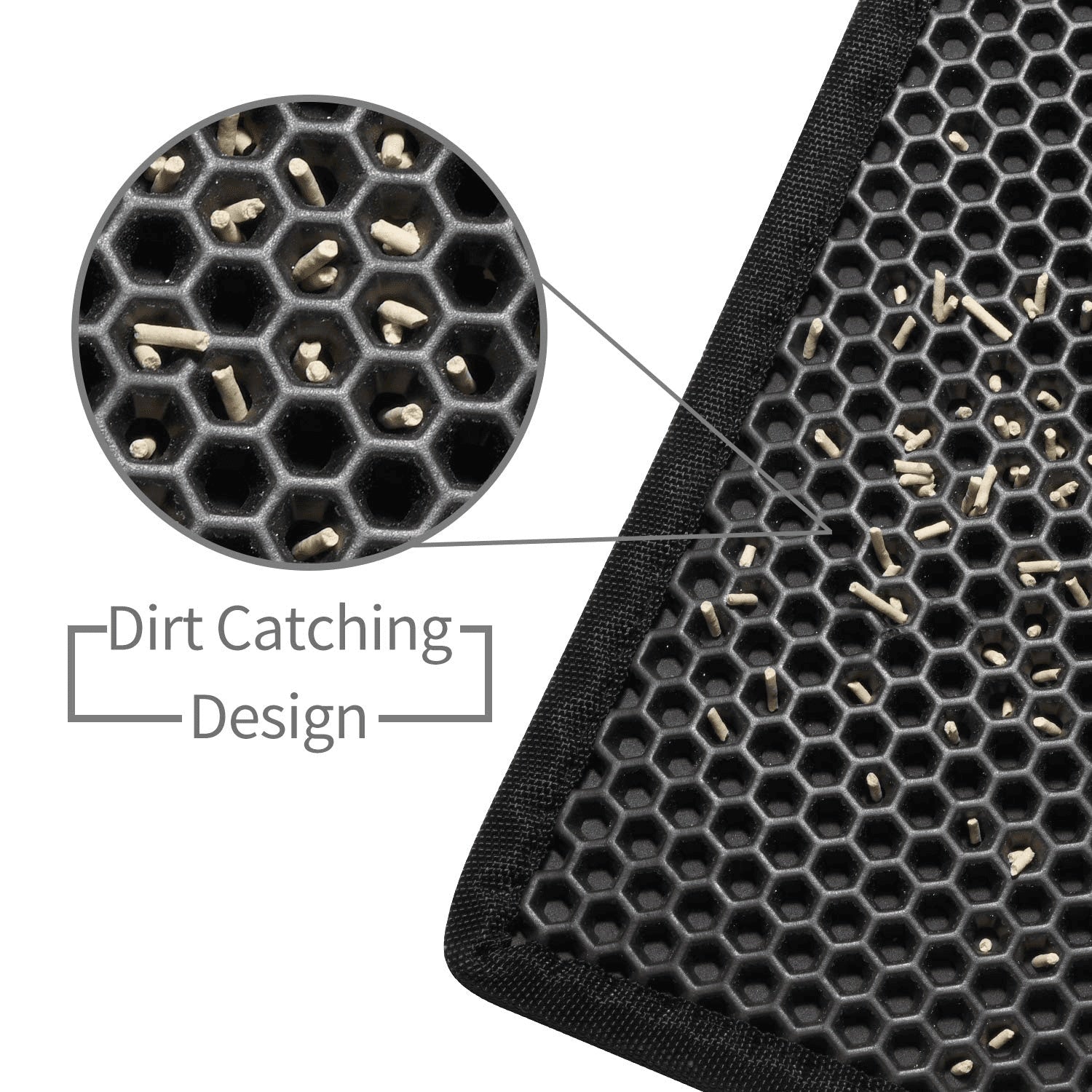 Honeycomb Cat Litter Trapping Mat – Double Layer Waterproof & Non-Slip EVA | 24x15"