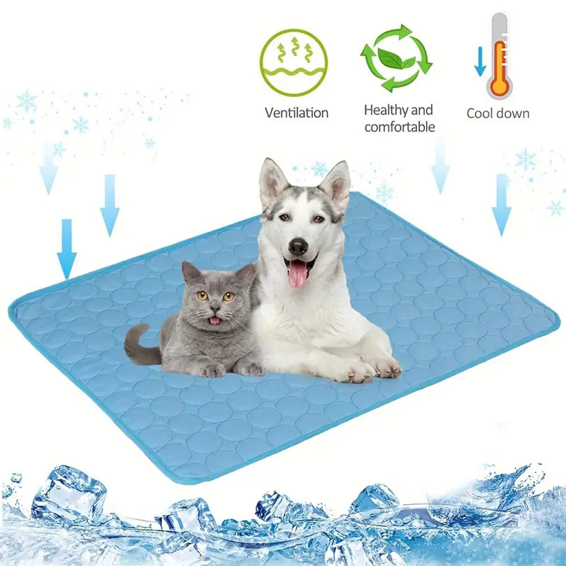 Pet Cooling Mat for Dogs & Cats – Ice Silk Summer Pad | S, M, XL | Multiple Colors
