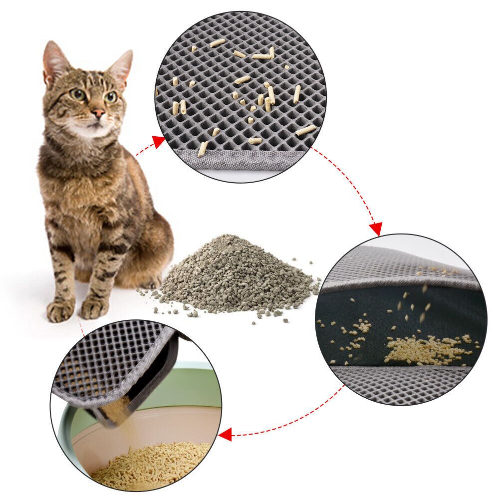 Honeycomb Cat Litter Trapping Mat – Double Layer Waterproof & Non-Slip EVA | 24x15"